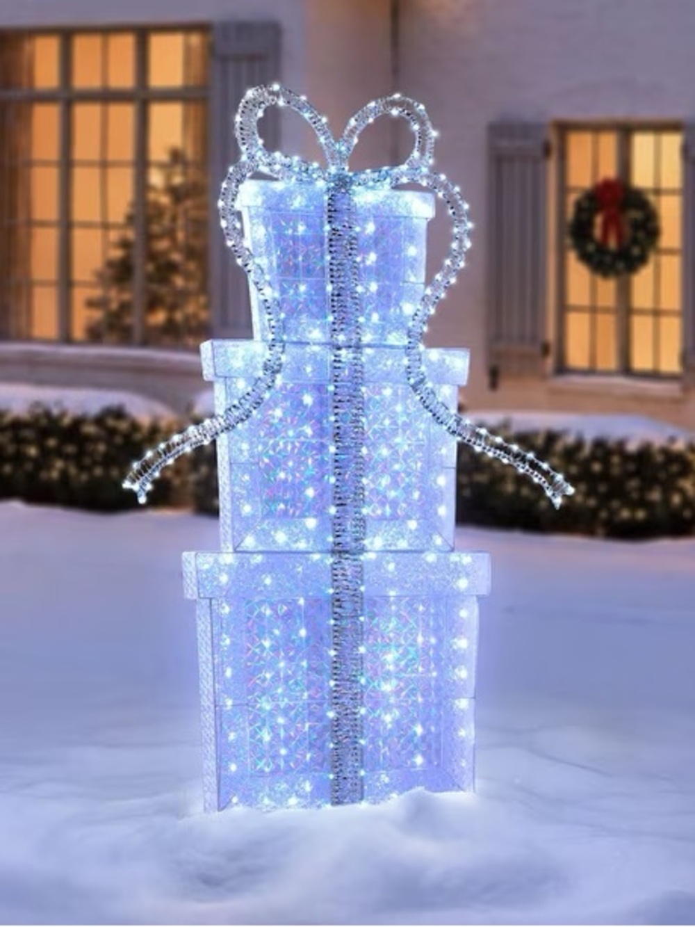 6' Pre-Lit Crystal Iced Giftbox